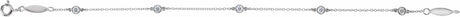 14K White Gold 1/3 CTW Natural Diamond Bezel-Set Station 7" Bracelet