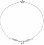 14K White Gold .08 CT Natural Diamond 7" Bracelet