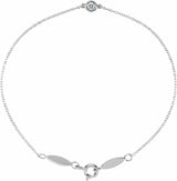 14K White Gold .08 CT Natural Diamond 7" Bracelet