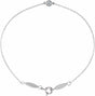 14K White Gold .08 CT Natural Diamond 7" Bracelet