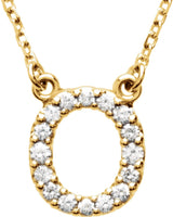 14K Yellow 1/6 CTW Natural Diamond Initial O 16" Necklace