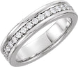 14K White 3/4 CTW Natural Diamond Band Size 7