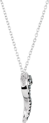 Sterling Silver 1/5 CTW Natural Black & White Diamond Heart 18" Necklace  