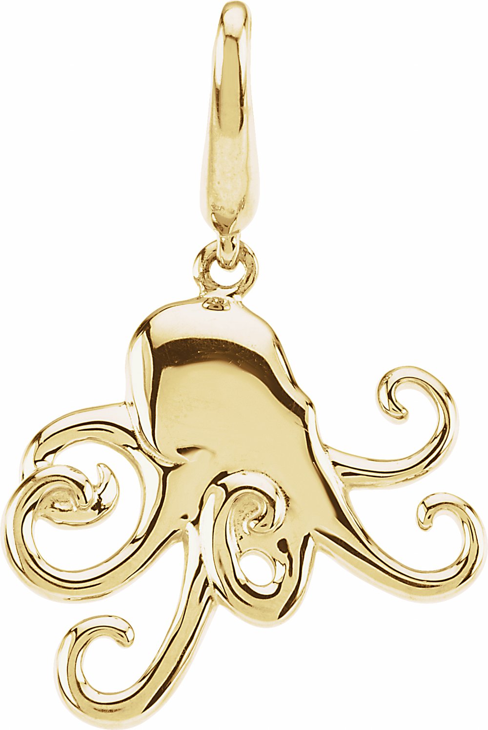 14K Yellow Octopus Charm