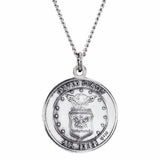 Sterling Silver 18 mm St. Christopher U.S. Air Force Medal 18" Necklace