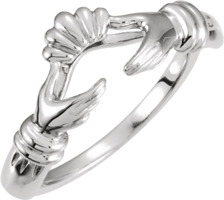 Platinum Claddagh Wrap-Style Ring Enhancer 