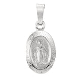 14K White Gold 19x14 mm Oval Miraculous Medal