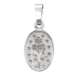 14K White Gold 15x11 mm Oval Miraculous Medal