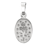 14K White 12x8 mm Oval Miraculous Medal