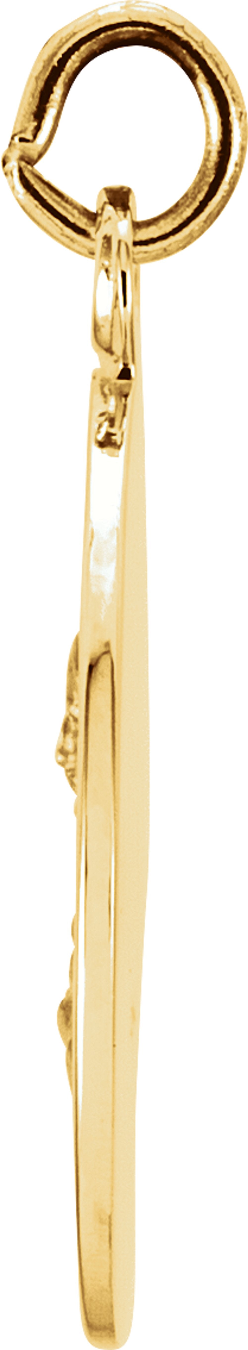 14K Yellow 15 mm Round Our Lady of Fatima Medal