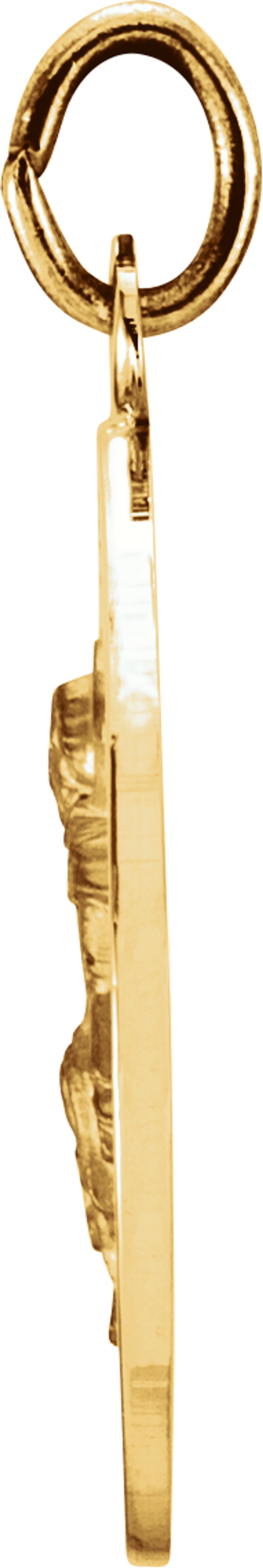 14K Yellow 18 mm Round Holy Trinity Medal