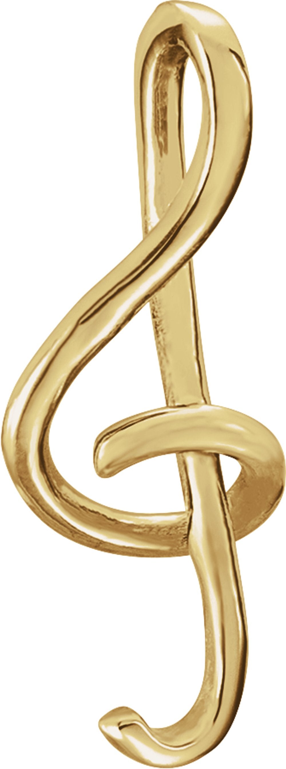 14K Yellow Treble Clef Pendant