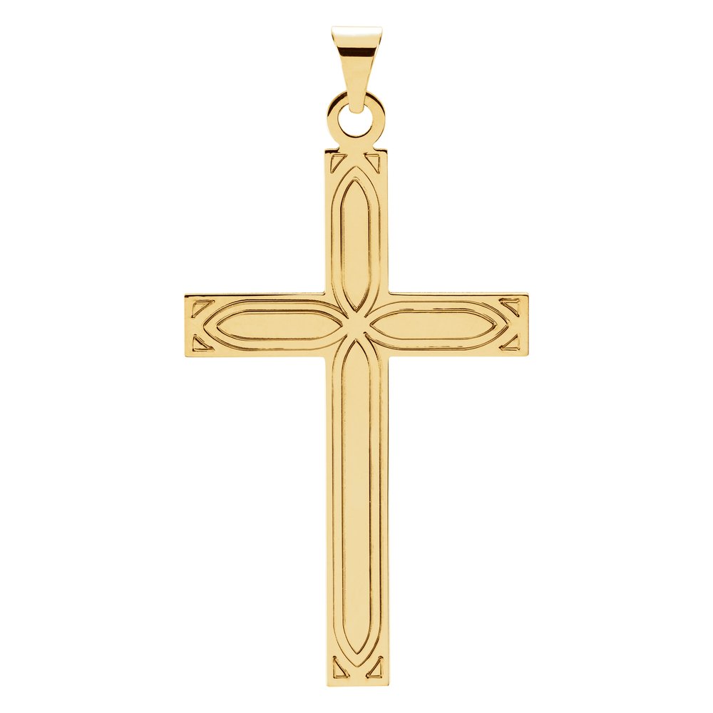 14K Yellow Cross Pendant