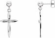 14K White .04 CTW Natural Diamond Cross Earrings