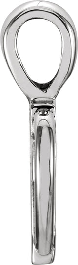 14K White .01 CT Natural Diamond Cross & Heart Pendant