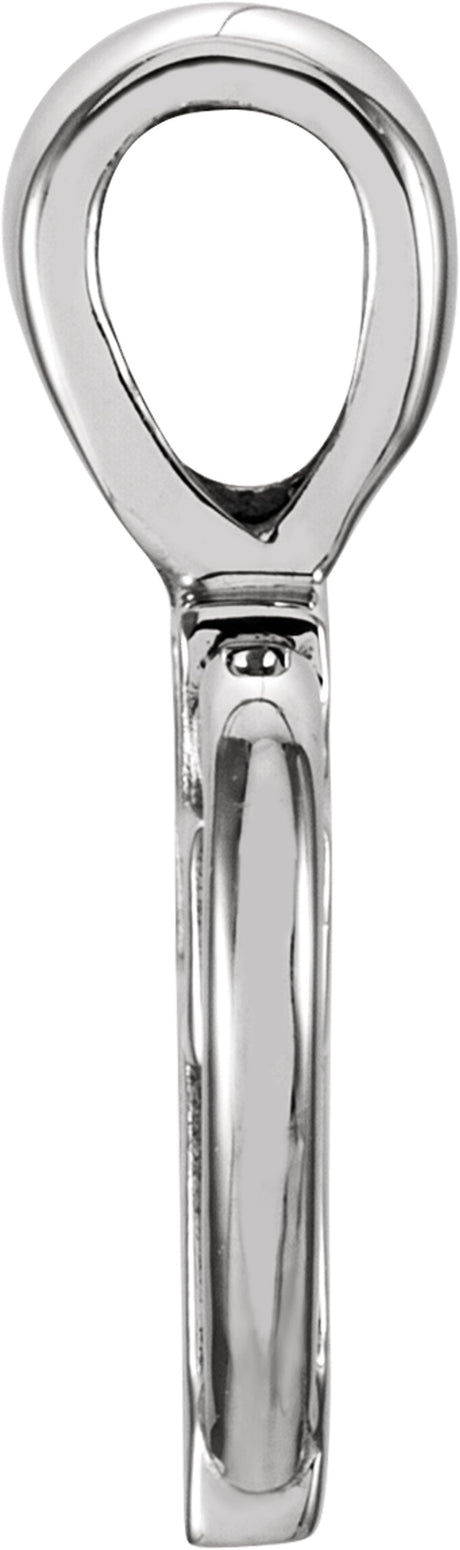 14K White .01 CT Natural Diamond Cross & Heart Pendant