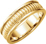 14K Yellow Gold 7 mm Design Band Size 7