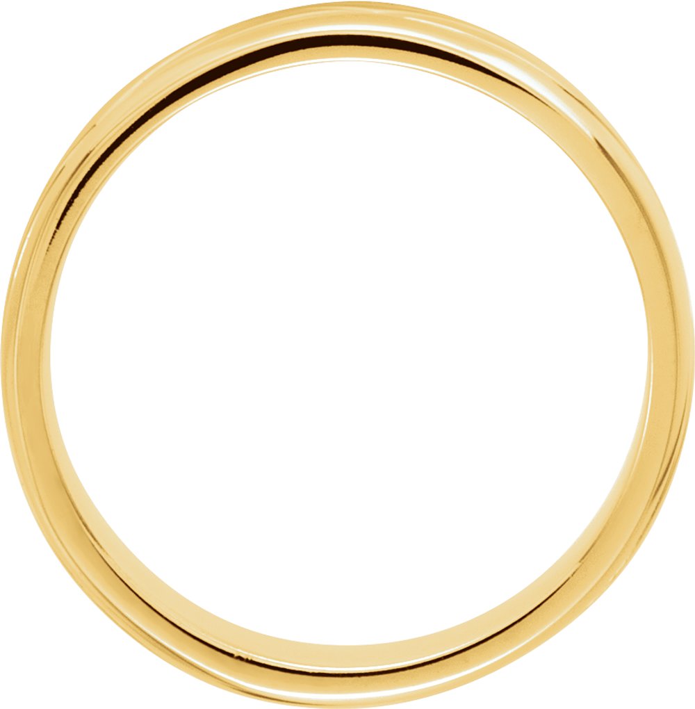 14K Yellow Gold 8 mm Grooved Comfort-Fit Half Round Band Size 9
