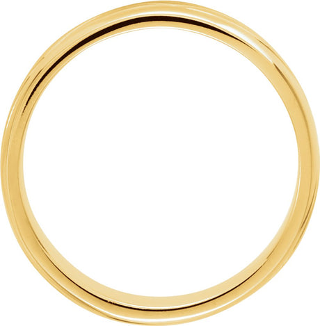 14K Yellow Gold 8 mm Grooved Comfort-Fit Half Round Band Size 9