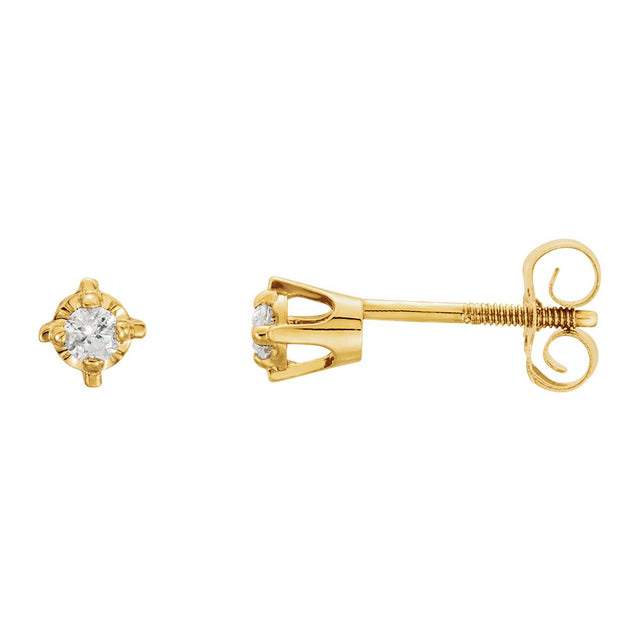 14K Yellow .06 CTW Natural Diamond Earrings