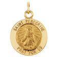 14K Yellow 12 mm Round St. Peregrine Medal