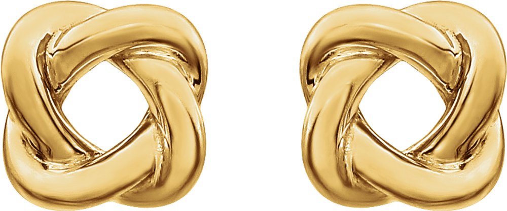 14K Yellow 7x7 mm Knot Earrings