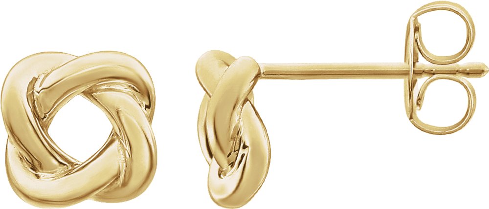 14K Yellow 7x7 mm Knot Earrings