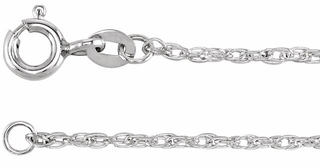 Sterling Silver 1.25 mm Rope 18" Chain