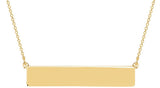 14K Yellow Gold Be Posh® Engravable Bar 17 1/2" Necklace
