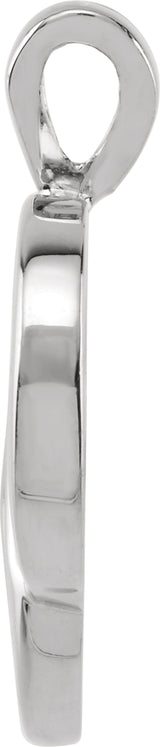 14K White Gold Heart Pendant