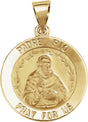 14K Yellow 18 mm Round Hollow Padre Pio Medal