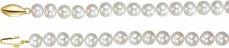 14K Yellow Panache® Cultured White Freshwater Pearl 18" Necklace