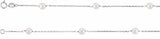 14K White Gold Cultured White Freshwater Pearl 9-Station 18" Necklace 