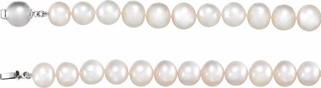 Sterling Silver Cultured White Freshwater Pearl 18" Necklace