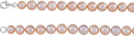 Sterling Silver Cultured Pink Freshwater Pearl 18" Necklace