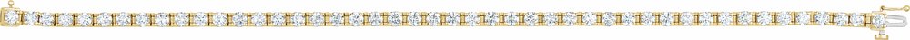 14K Yellow 4 3/4 CTW Natural Diamond Line 7" Bracelet