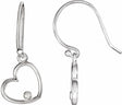 14K White .03 CTW Natural Diamond Heart Earrings