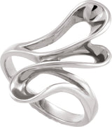 14K White Freeform Ring 