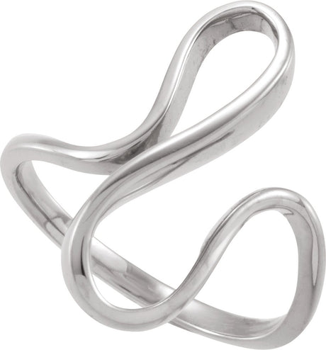 14K White Freeform Ring