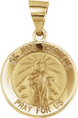 14K Yellow 15 mm Round Hollow St. Jude Medal