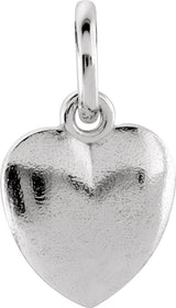 Sterling Silver Posh Mommy® Puffed Heart Charm/Pendant