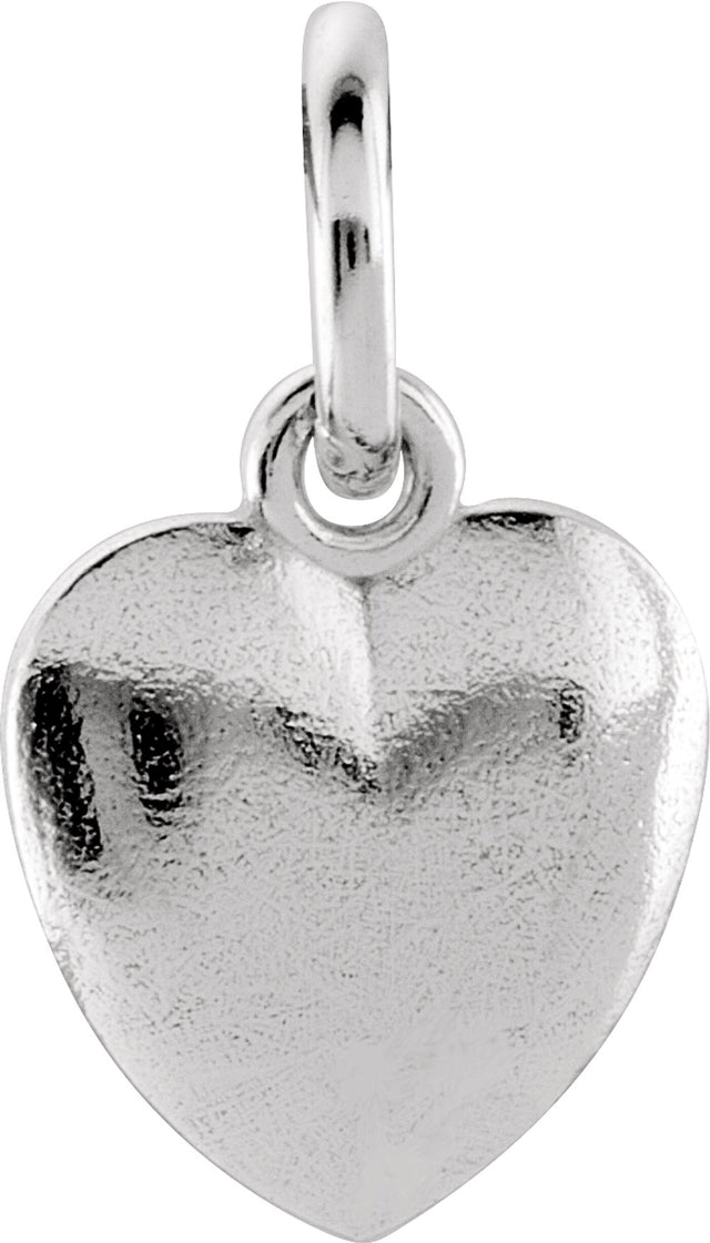 Sterling Silver Posh Mommy® Puffed Heart Charm/Pendant