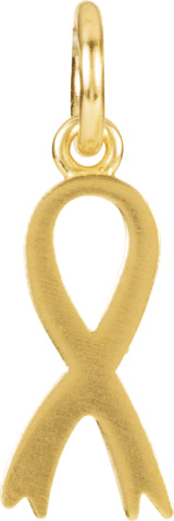 14K Yellow Posh Mommy® Breast Cancer Awareness Charm