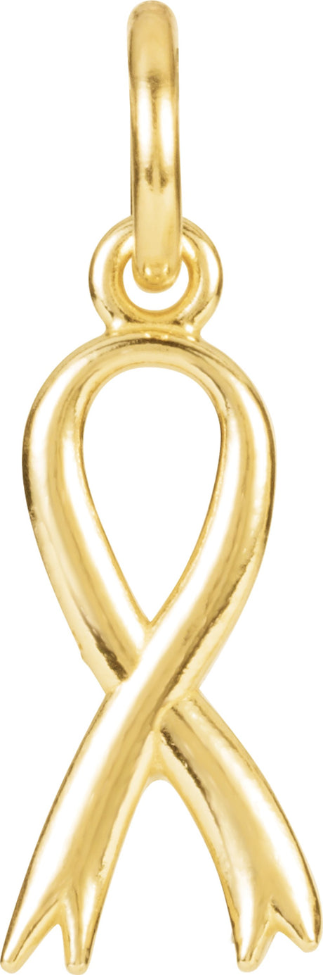 14K Yellow Posh Mommy® Breast Cancer Awareness Charm/Pendant