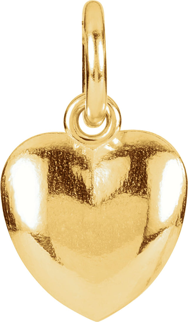 14K Yellow Gold Posh Mommy® Puffed Heart Charm/Pendant