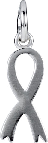 14K White Gold Posh Mommy® Breast Cancer Awareness Charm/Pendant