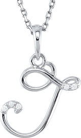 Sterling Silver .025 CTW Natural Diamond Initial J 18" Necklace