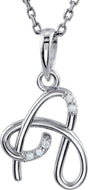 14K White Gold .025 CTW Natural Diamond Initial A 18" Necklace