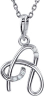 14K White .025 CTW Natural Diamond Initial A 18" Necklace