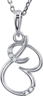 Sterling Silver .025 CTW Natural Diamond Initial B 18" Necklace
